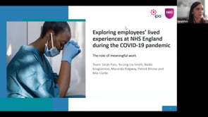 Learning the Lessons of Covid: exploring employees experiences in NHS England